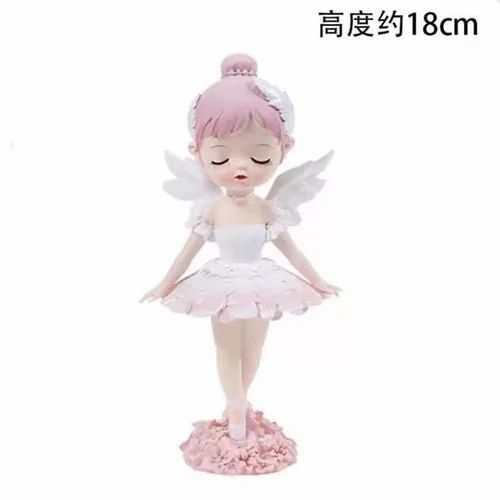 Ceramic Fairy Doll Cake Topper with Embroidered Butterfly Wings - Pink Purple