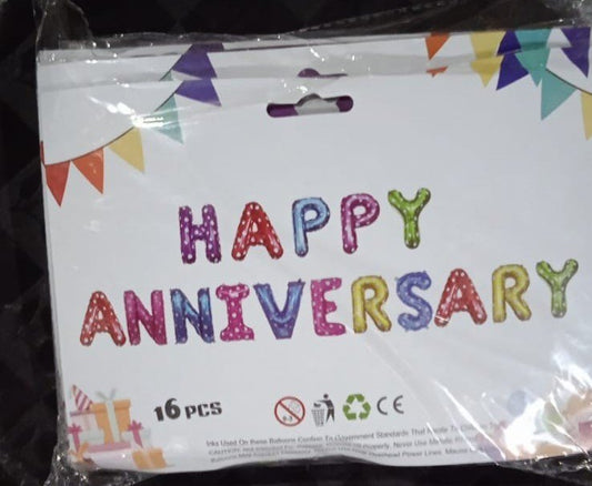 Happy Anniversary foil balloon set of 16 decoration set
