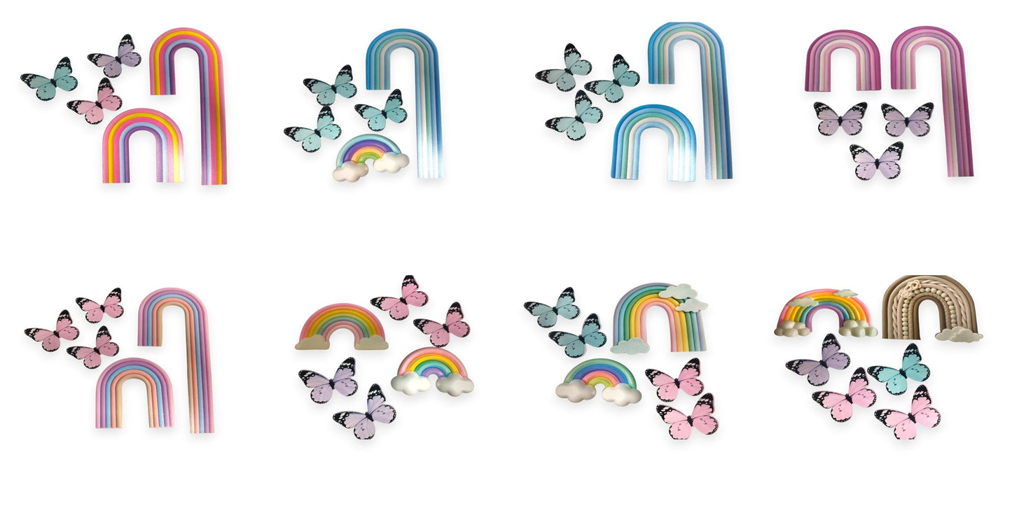 Paper Rainbow And Butterfly Paper Topper (Random Design)