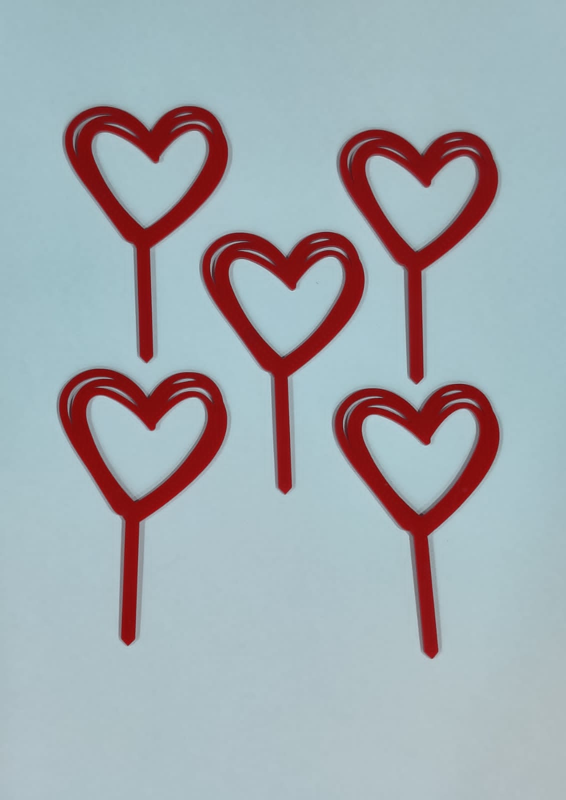 Acrylic Heart Topper Pack of 5