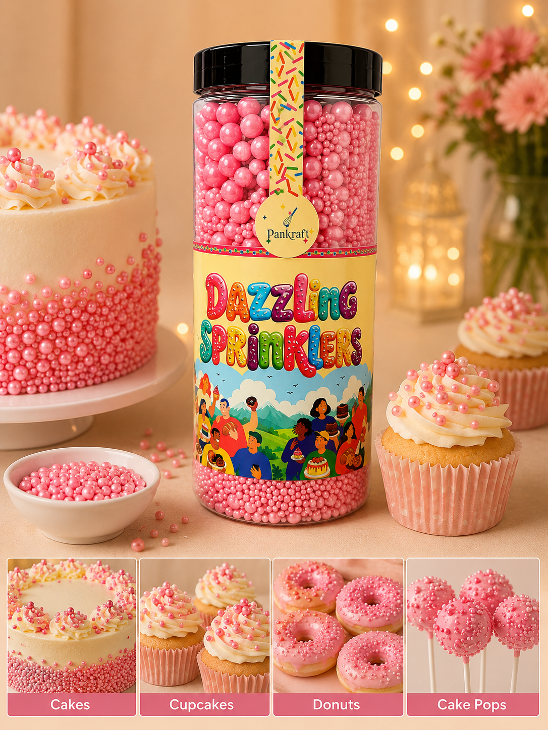 Pankraft Pink Mix Pearl Dazzling Sprinkler 750gm