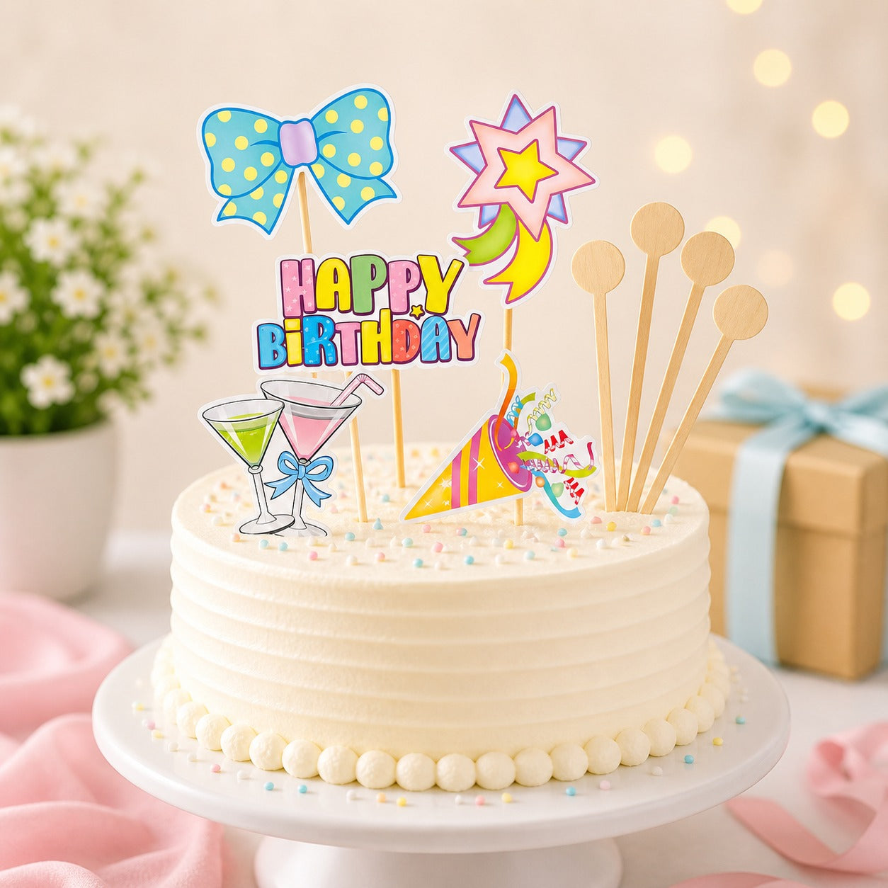 Colourfull Happy Birthday Topper