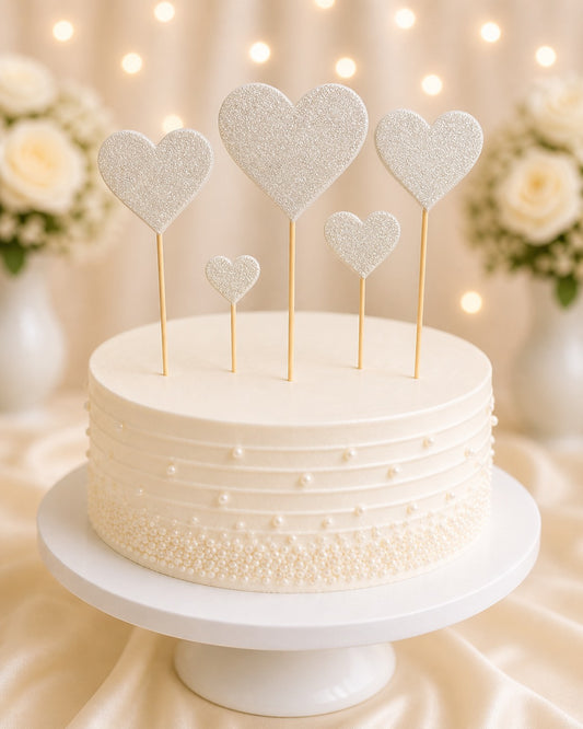 Silver heart topper