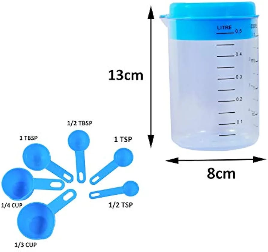 Measuring jar with spoons
