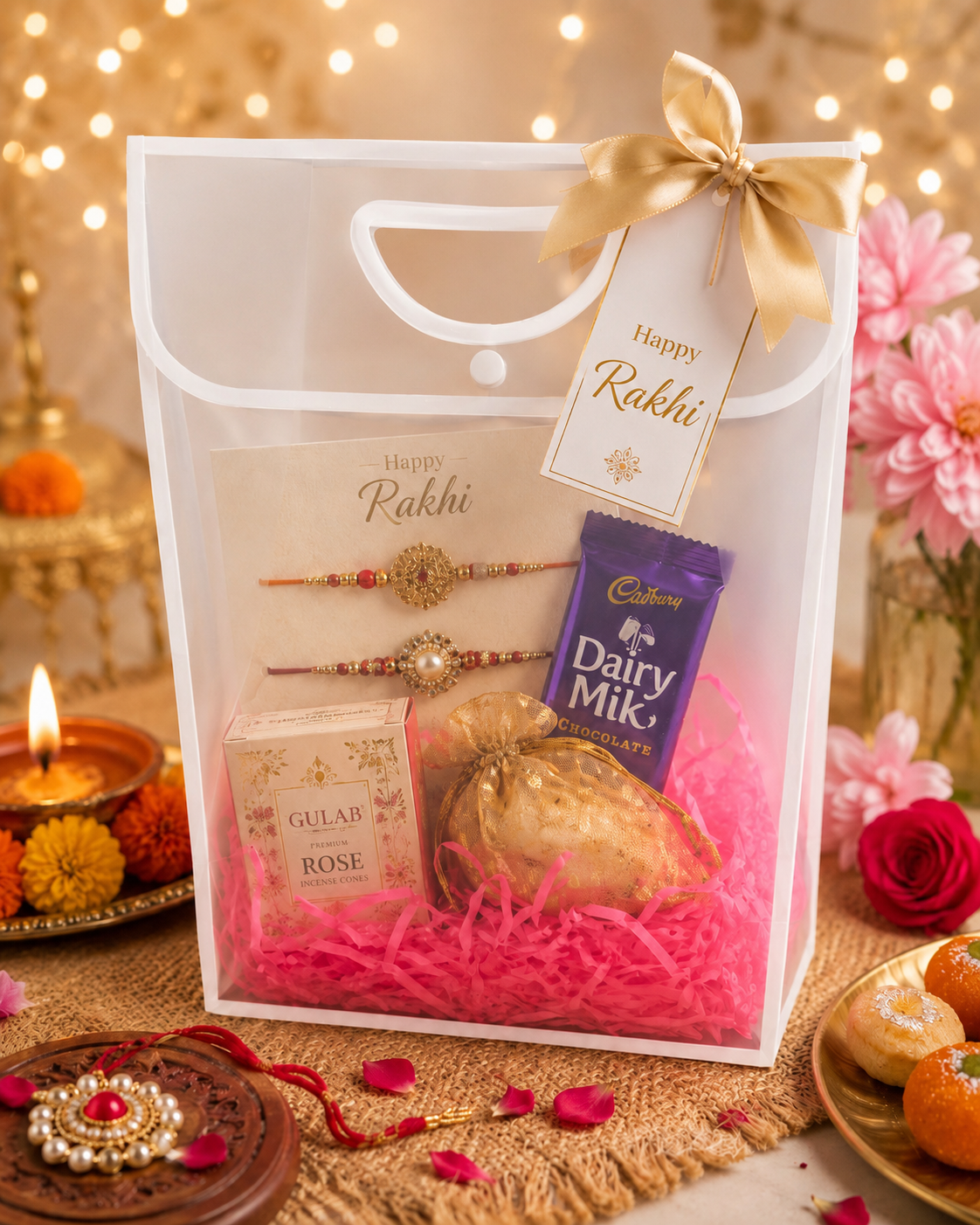 Rakhi Goodies Bag size 9.5x7