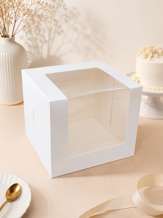 L Shape Window Cake Box Size 8x8x8 pack of 10