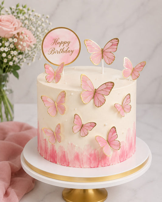 Happy Birthday butterfly topper