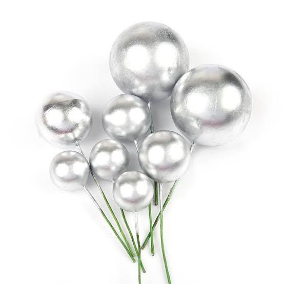 Silver Balls Big Size Pack of 12