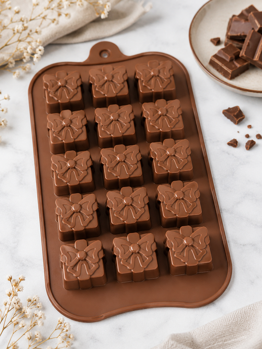 15 Cavity Bow Design Silicone Chocolate Mould