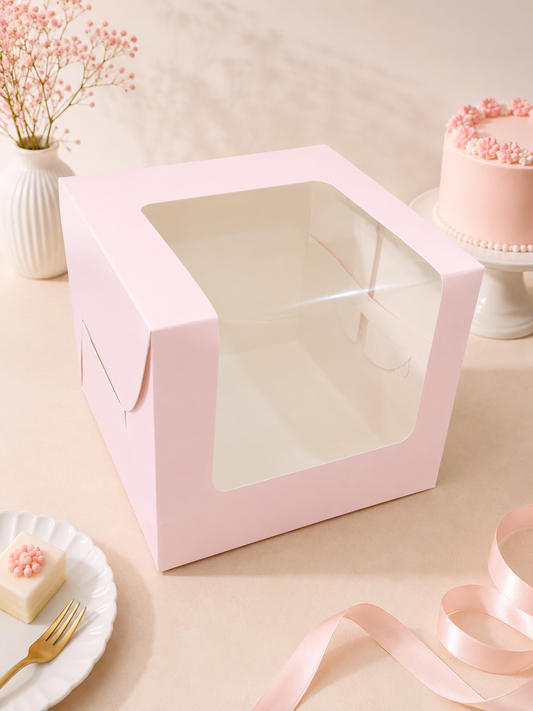 L Shape Window Cake Box size 10x10x8 pack of 10