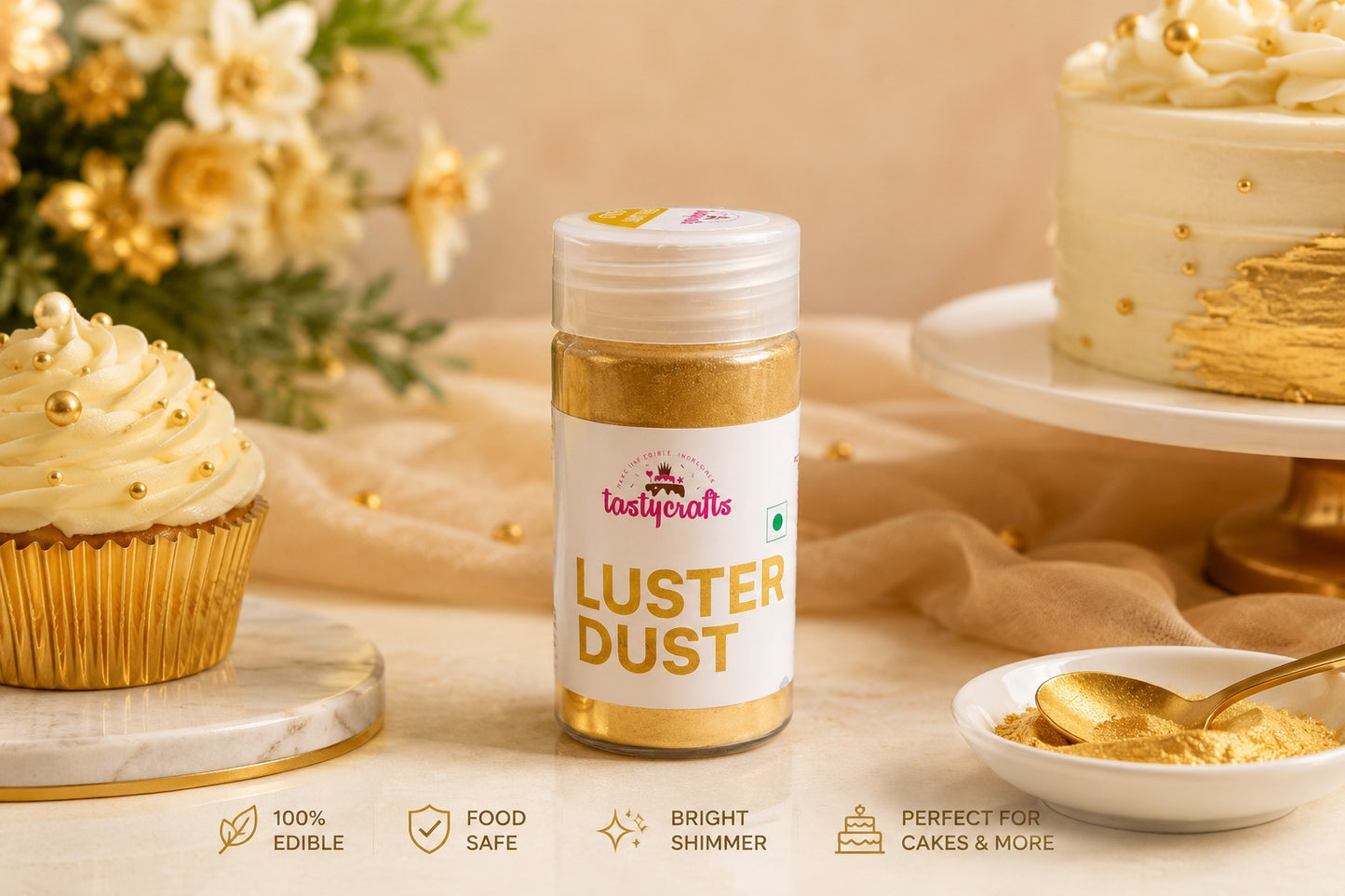 Tatstycraft Brilliant Gold Luster Dust 25 gm