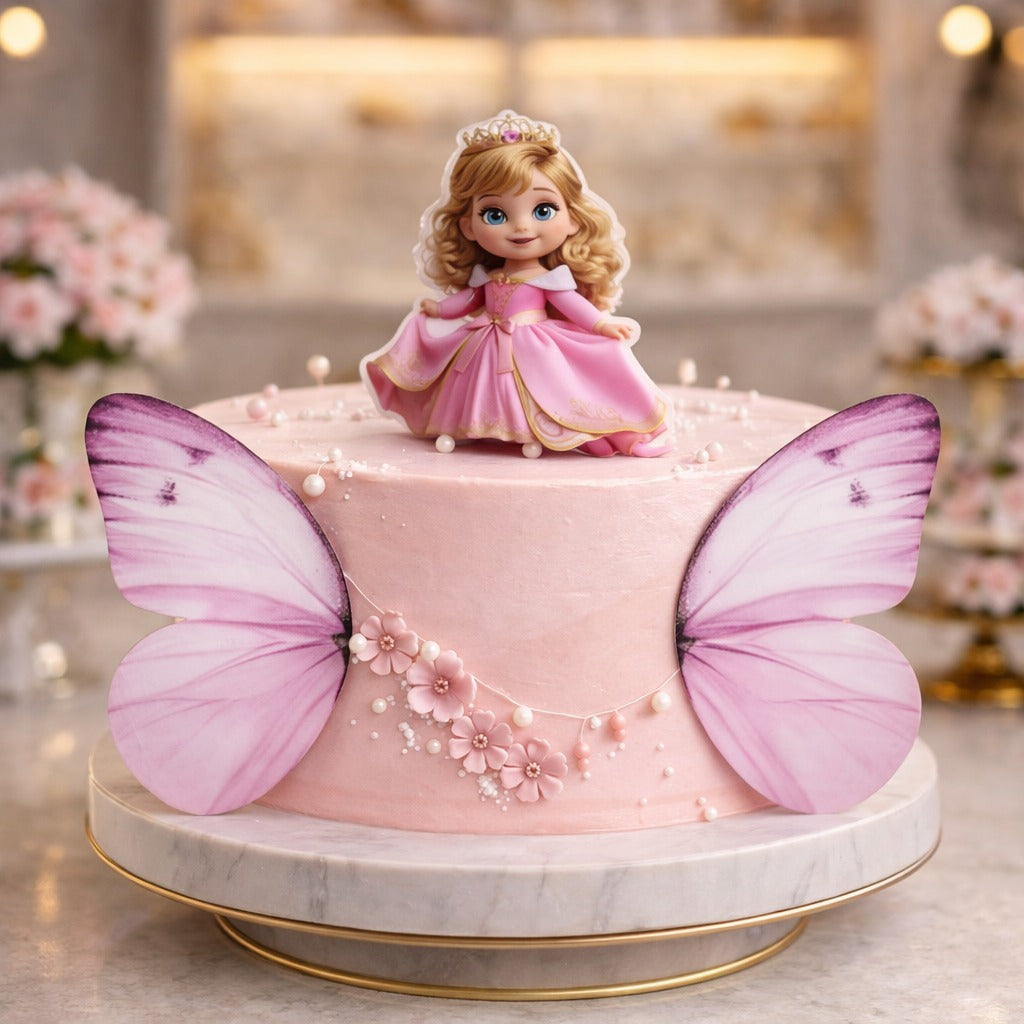 Pink princess butterfly theme topper (2 wings 1 princess)