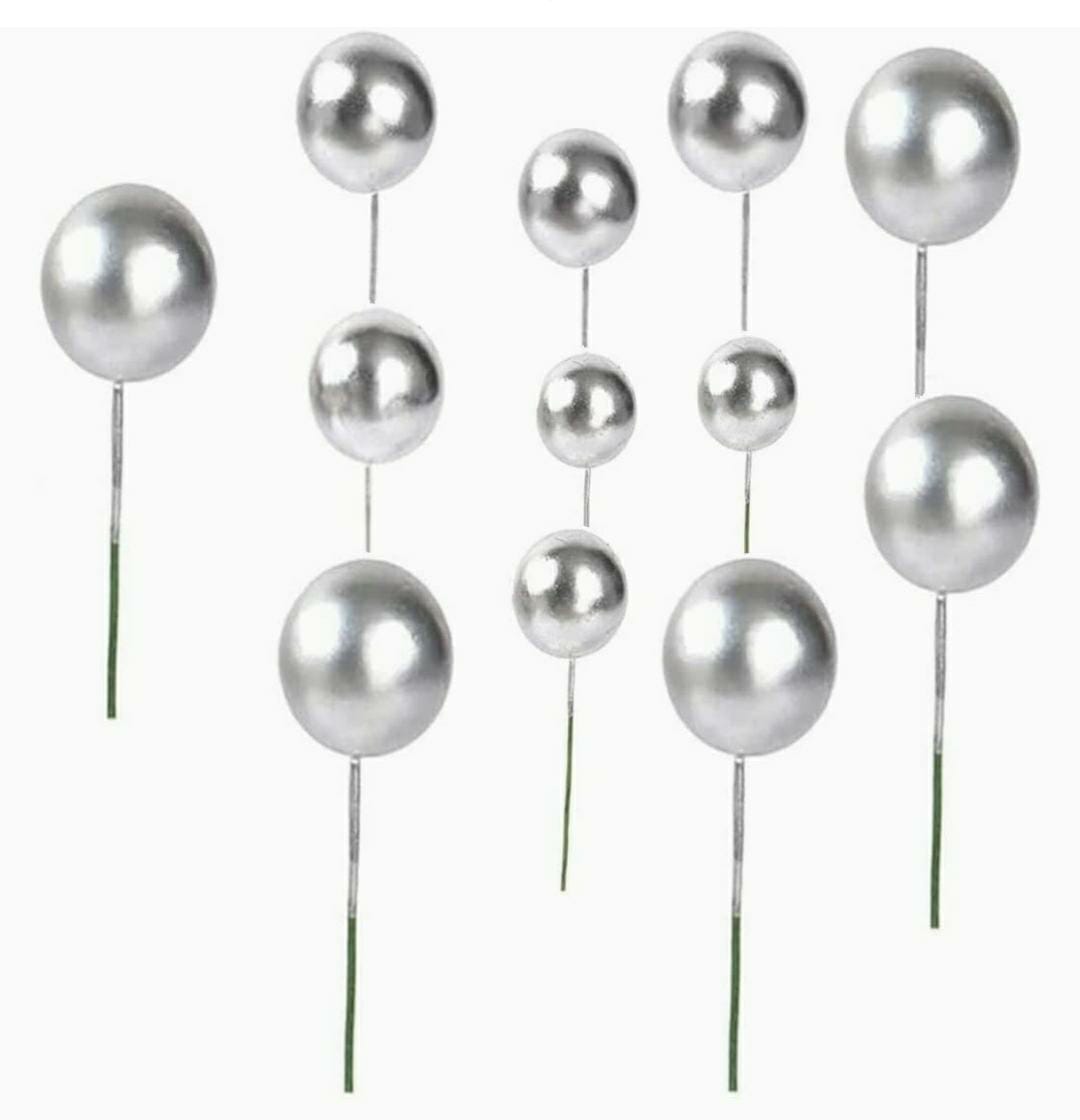 Silver Balls Big Size Pack of 12