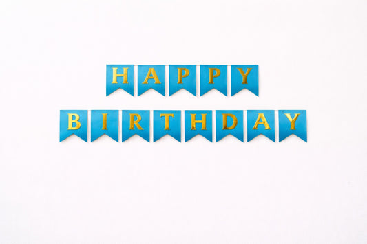 Blue Happy Birthday banner