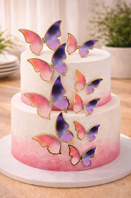 Multicolour gradient Butterfly pack of 10