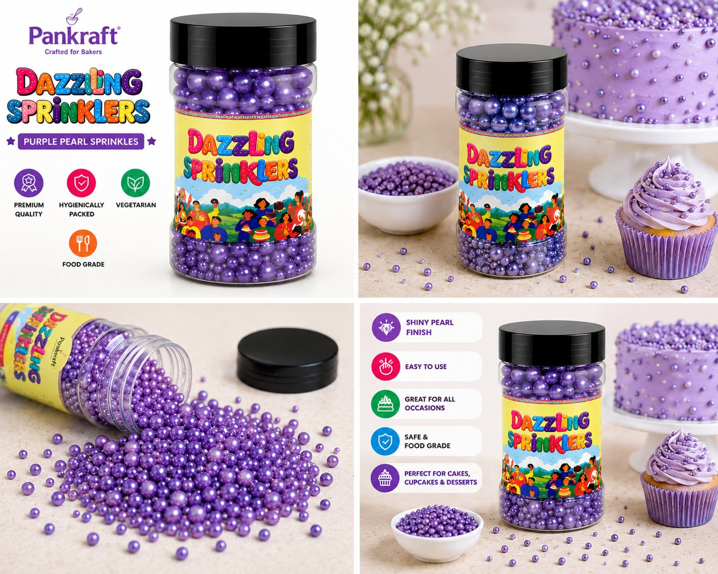 Pankraft Purple Mix Pearl Dazzling Sprinkler 100 gm