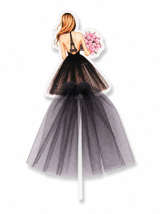 Princess back face theme topper black colour
