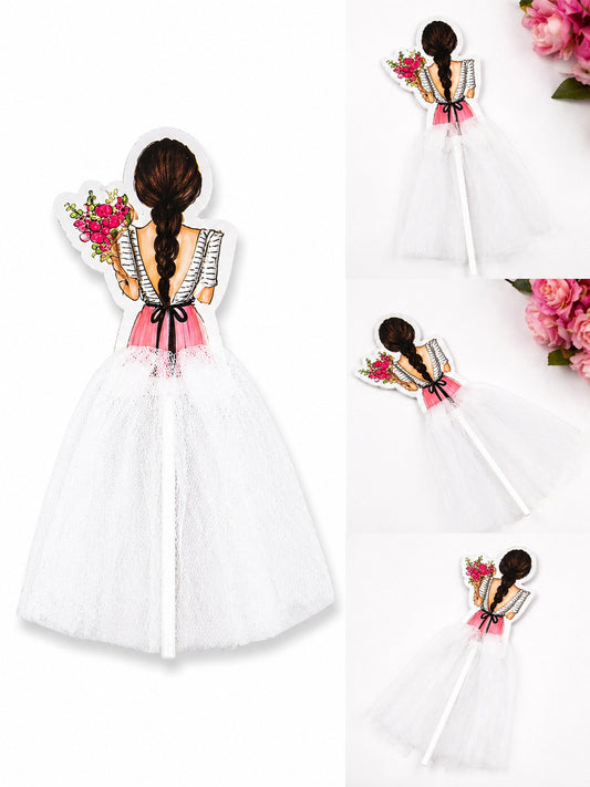 Princess back face theme topper white