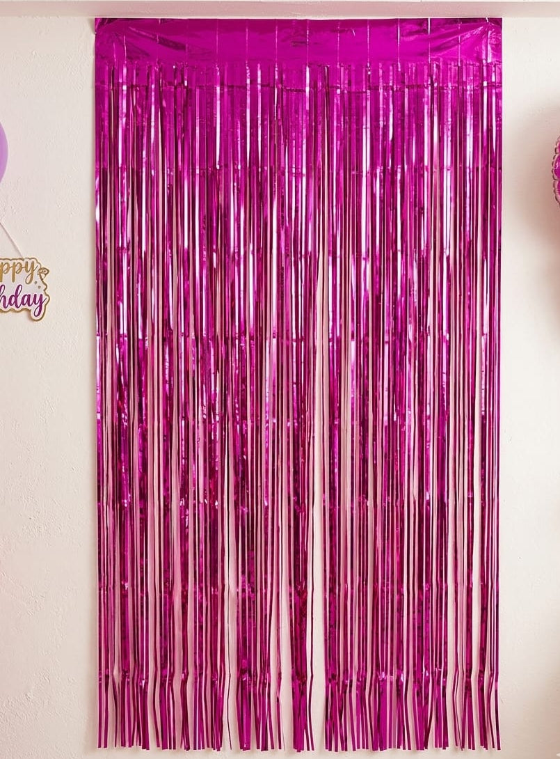Pink Birthday foil curtain  (pack of 1)