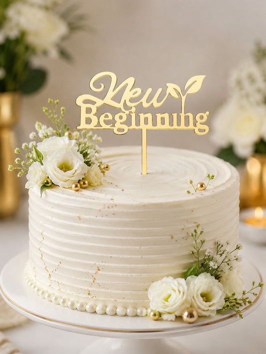 New Beginning 3 Inch Acrylic Topper Pack Of 10
