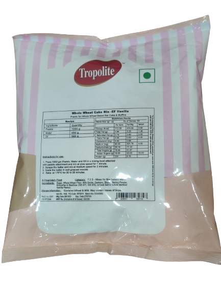 Tropolite Whole Wheat Cake Mix -Ef Vanilla 1kg