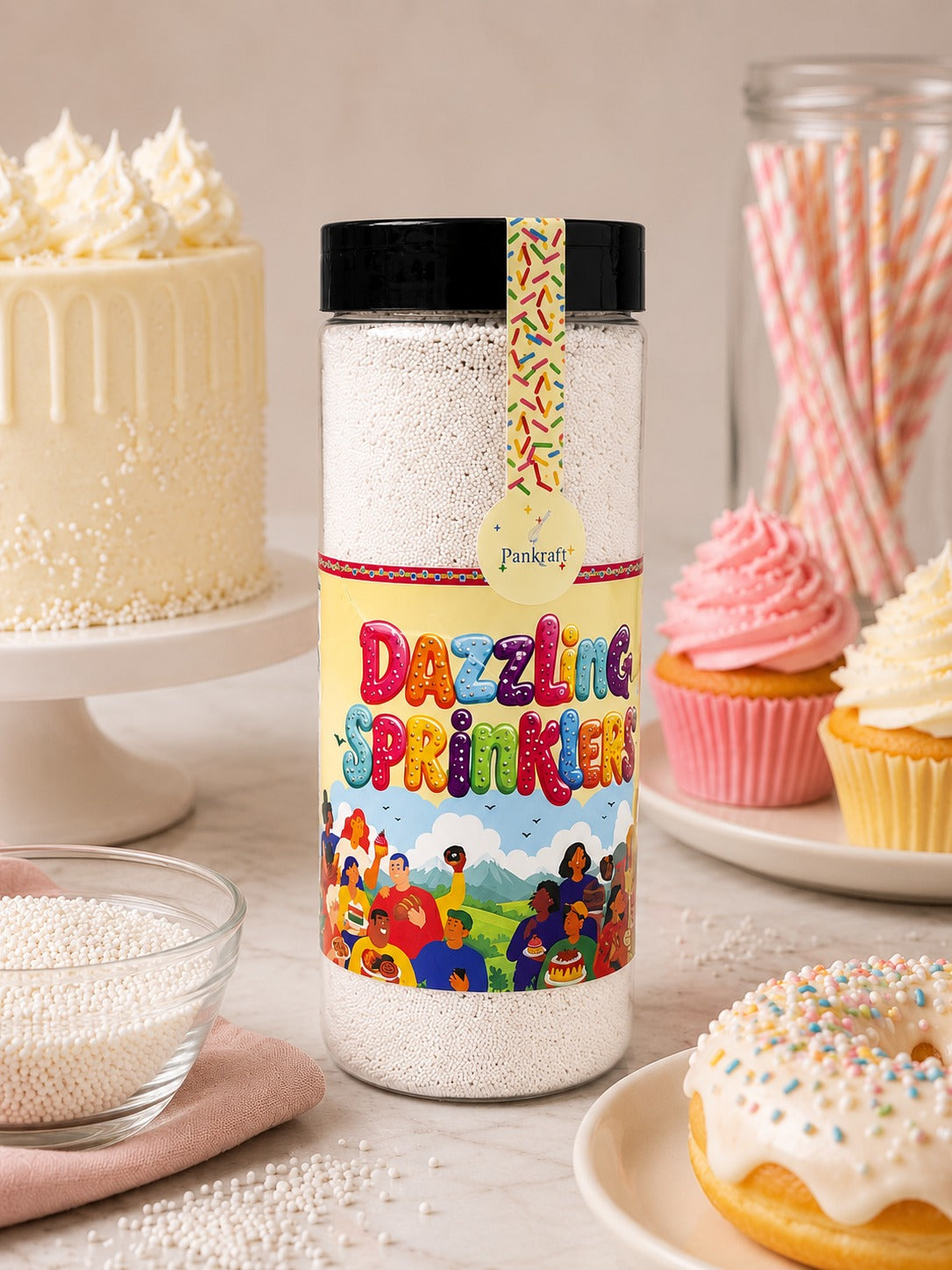 Pankraft White Pearl 1mm  Dazzling Sprinklers 750gm