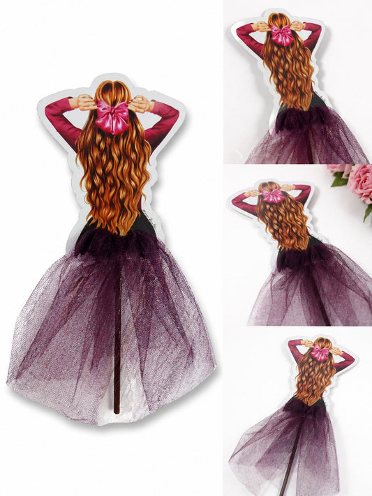 Princess back face theme topper wine