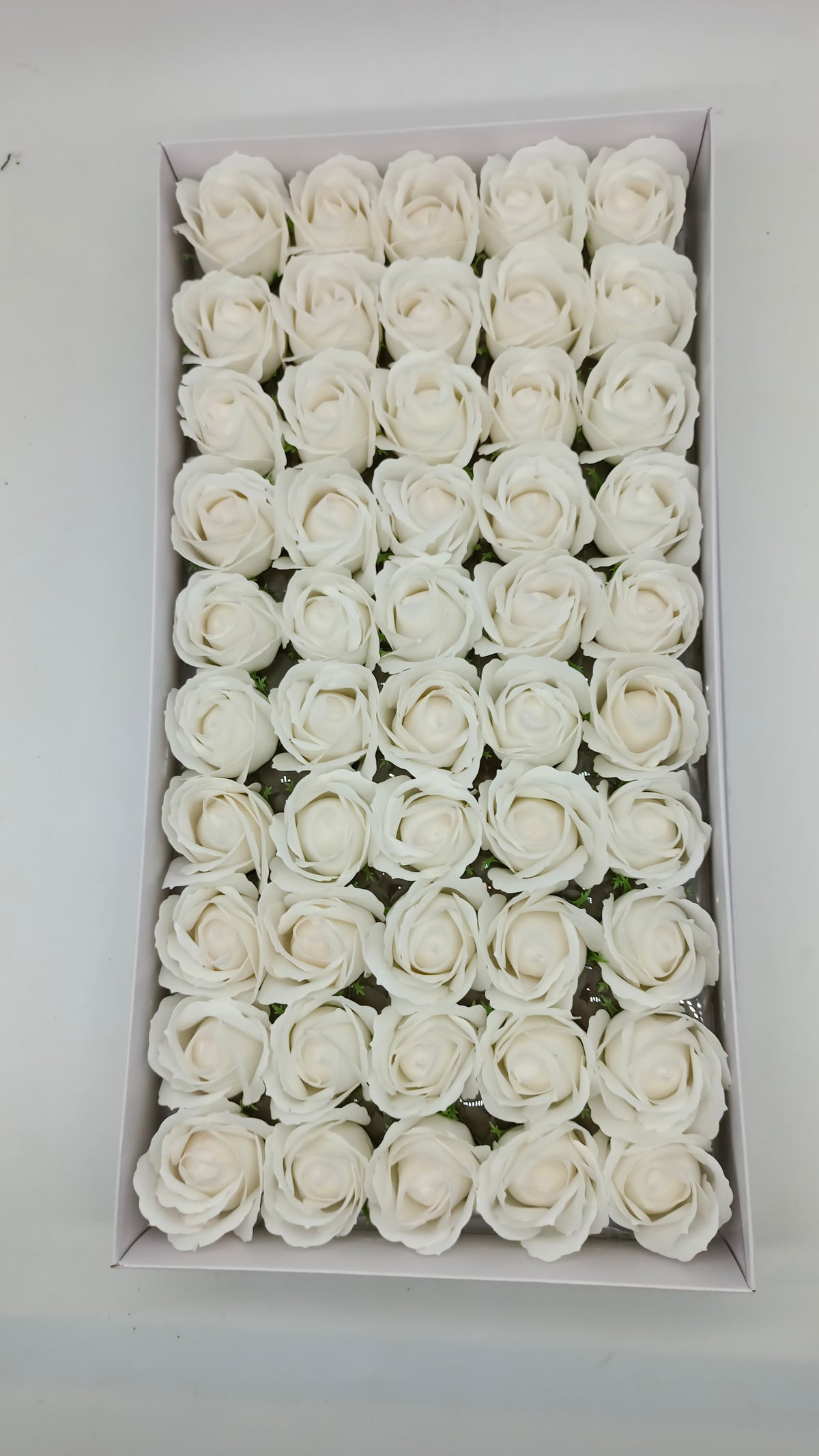 Artificial white Scented Rose Pack of 50