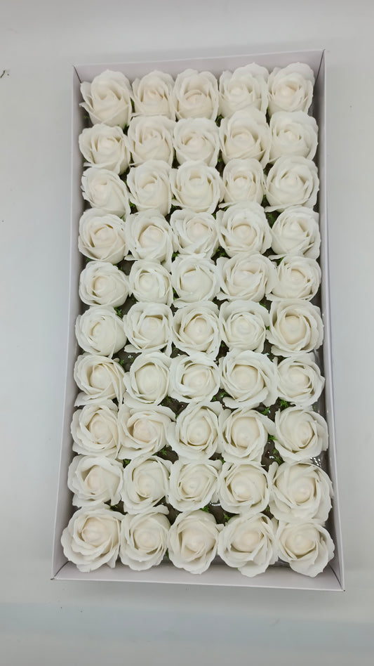 Artificial white Scented Rose Pack of 50