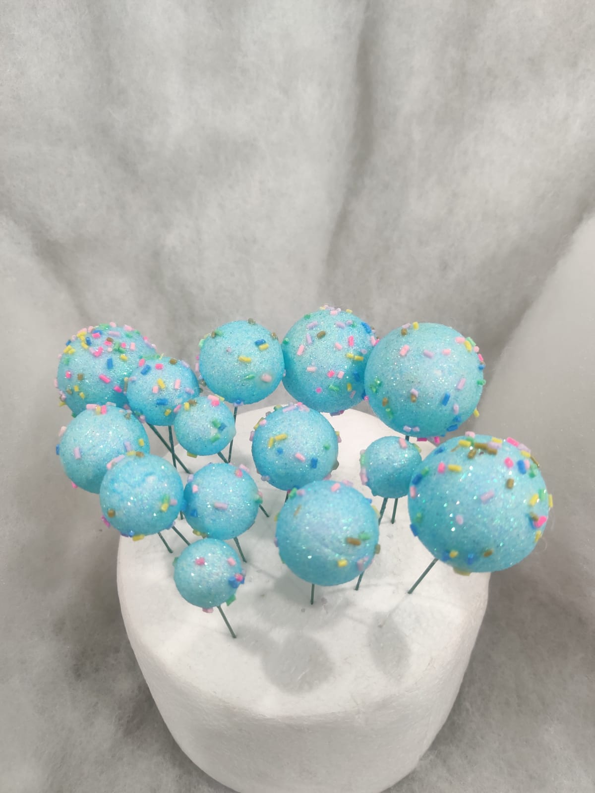 Glitter Blue Balls with Sprinkles Pack of 20