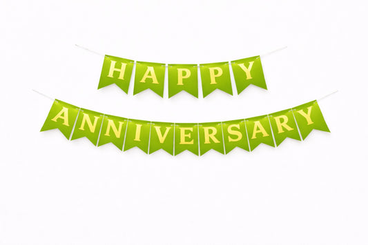 Lime green Happy Anniversary banner