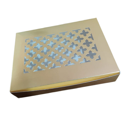 12 cavity Golden Chocolate Box size - 7.5x5.5x1.5 inch