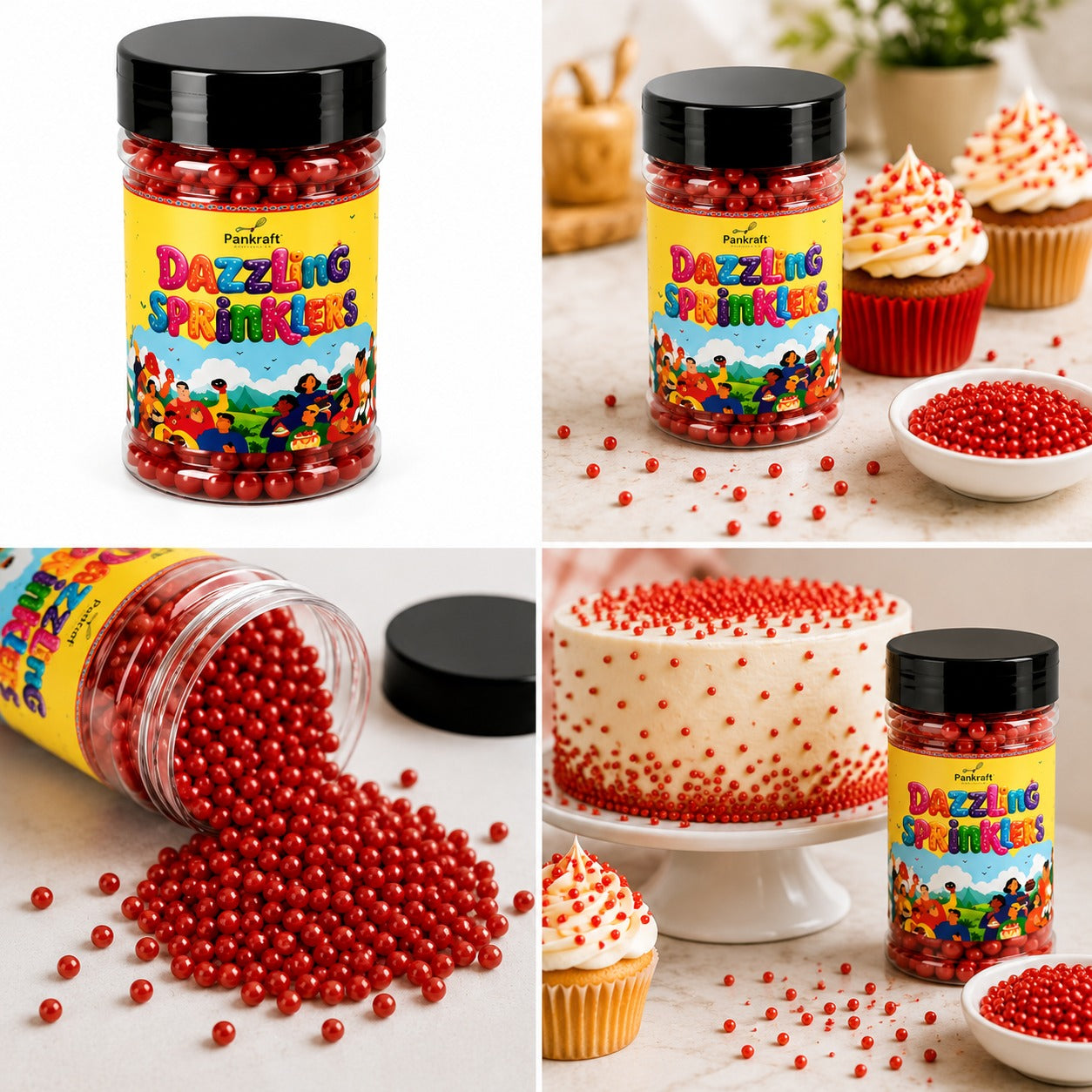 Pankraft Red Mix Pearl Dazzling Sprinkler (100gm)