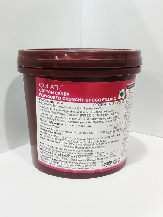 Colate Cotton Candy Flavoured Crunchy Choco Filling