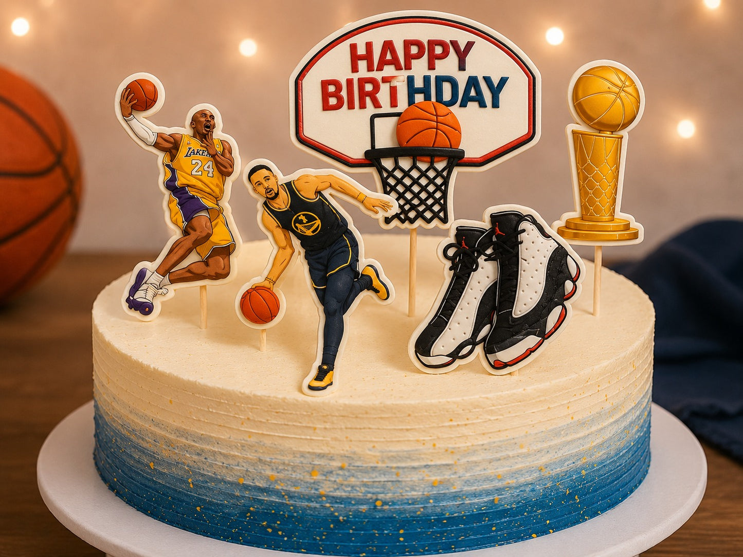 Happy Birthday basketball paper Theme Topper
