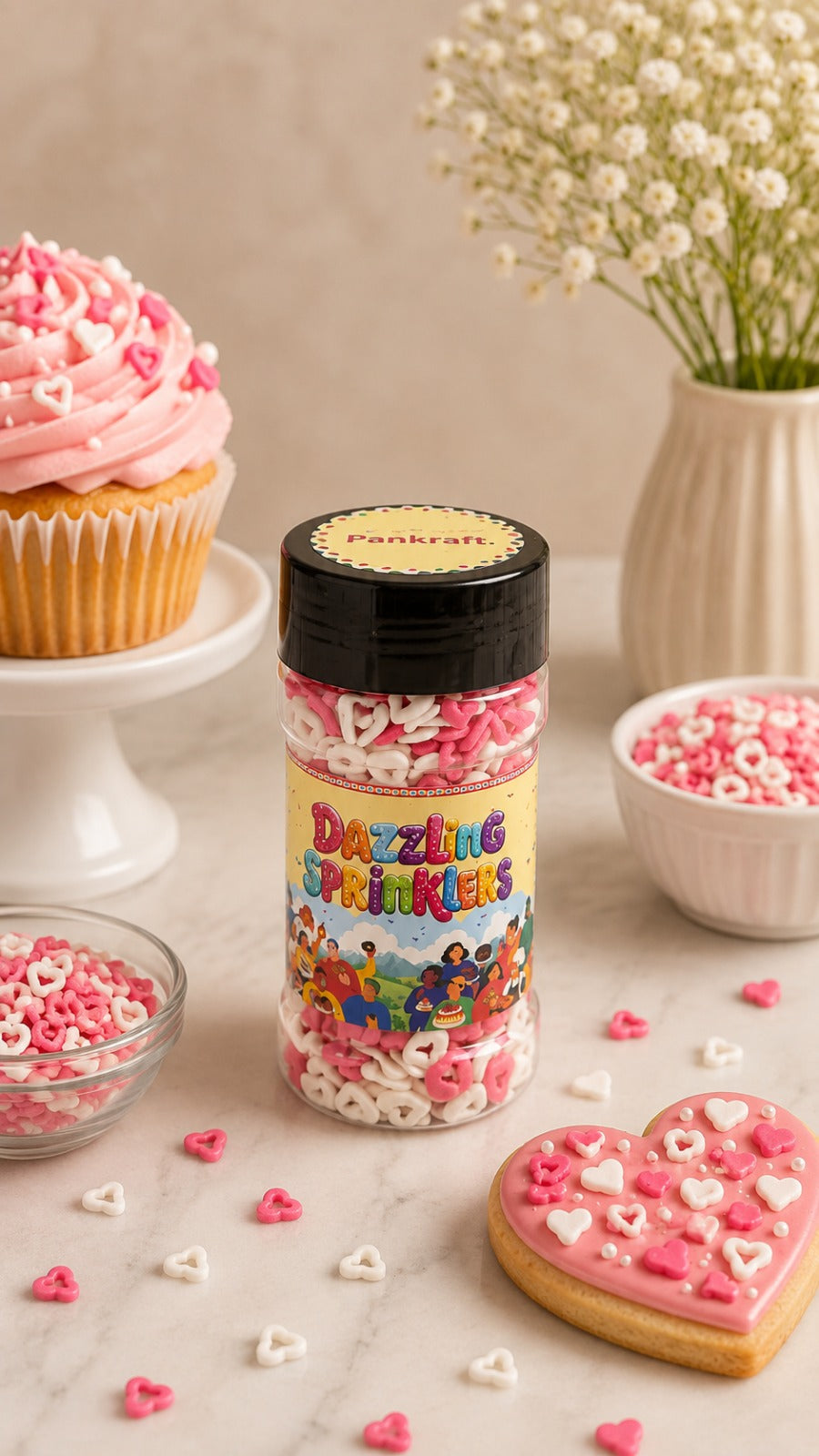 Pankraft Hallow Heart Shape Dazzling Sprinklers 100gm