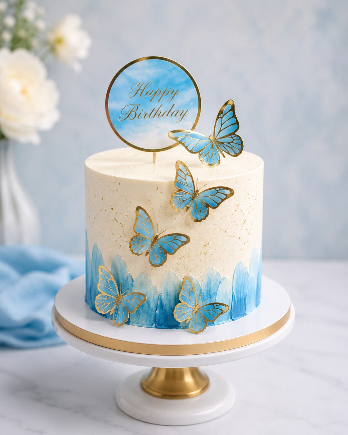 Happy Birthday butterfly topper