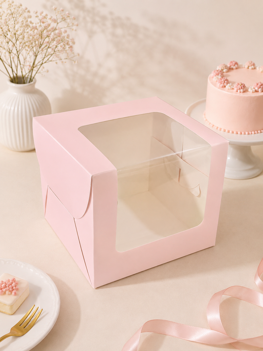 L Shape Window Cake Box size 8x8x8 pack of 10