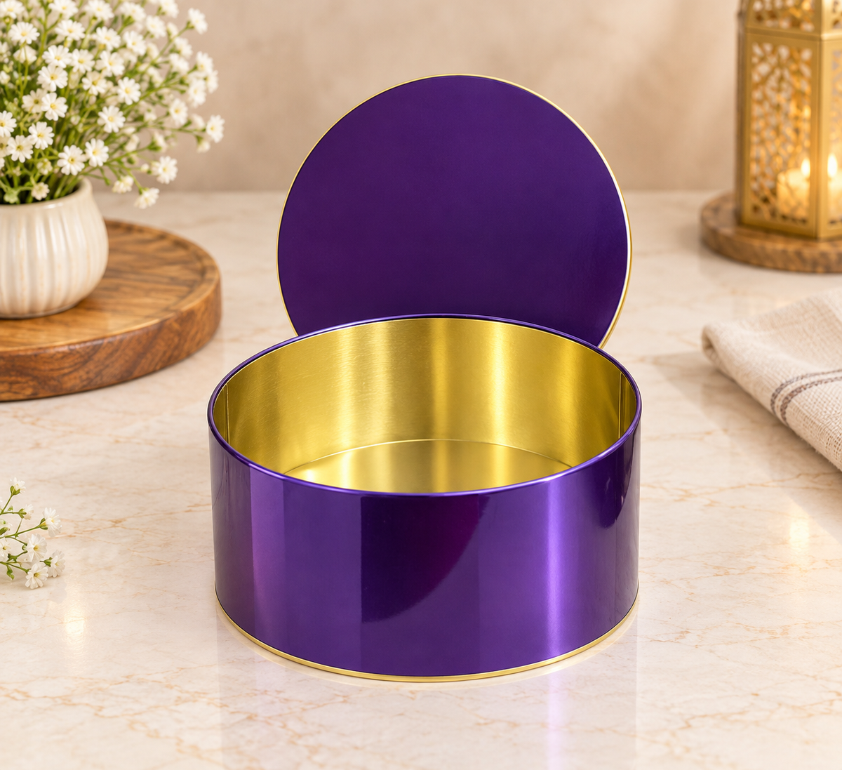 Dream Cake Tin Nevy Blue (size-5.5×2.5)
