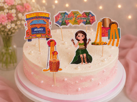 Mehandi Ceremony paper Theme Topper