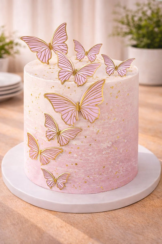 Pink butterfly pack of 10