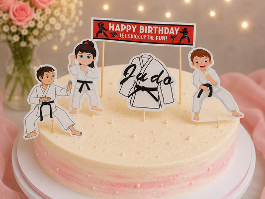 Happy Birthday Judo paper Theme Topper