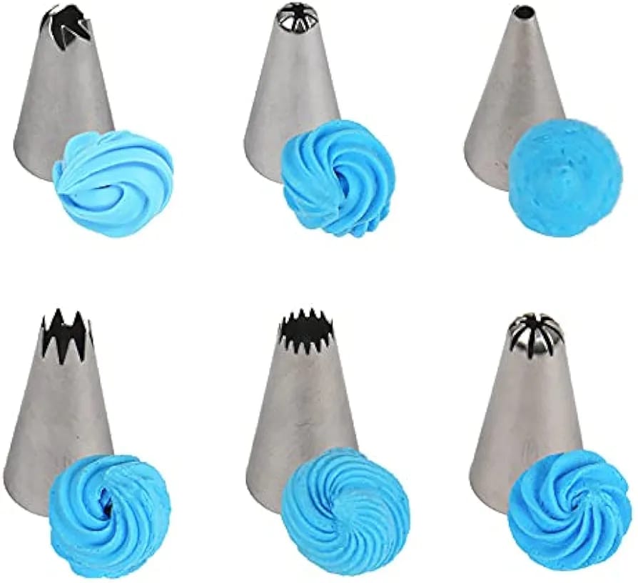 Cake decorating nozzle set of 6