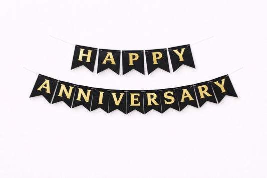 Black Happy Anniversary banner