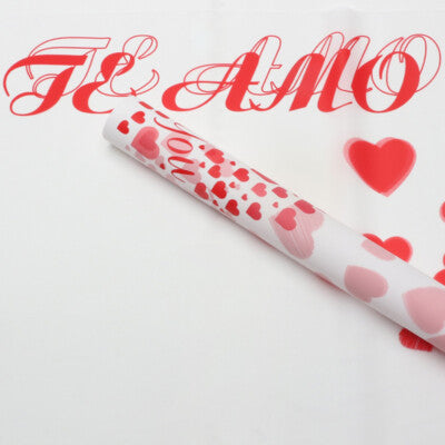 Flower Wrapping Paper Red White Pack Of 5 Size - 22x21.5 inch