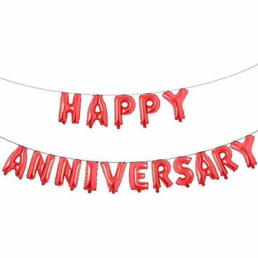 Happy Anniversary foil balloon set of 16 decoration set