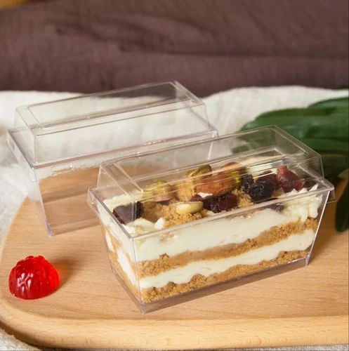 Plastic Mousse Cup With Lid 125ml Size - 4x2x1.5 inch