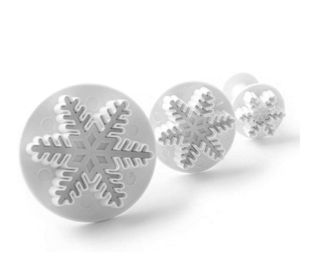 snow flakes Plunger set of 3