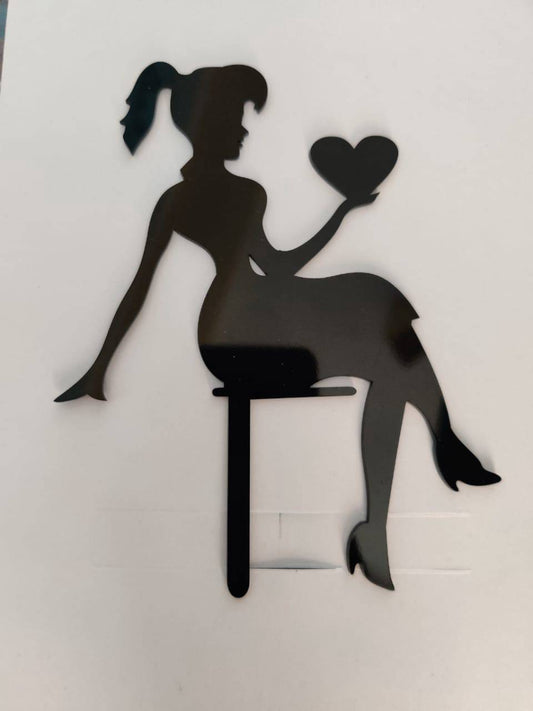 seating Lady Cake Topper