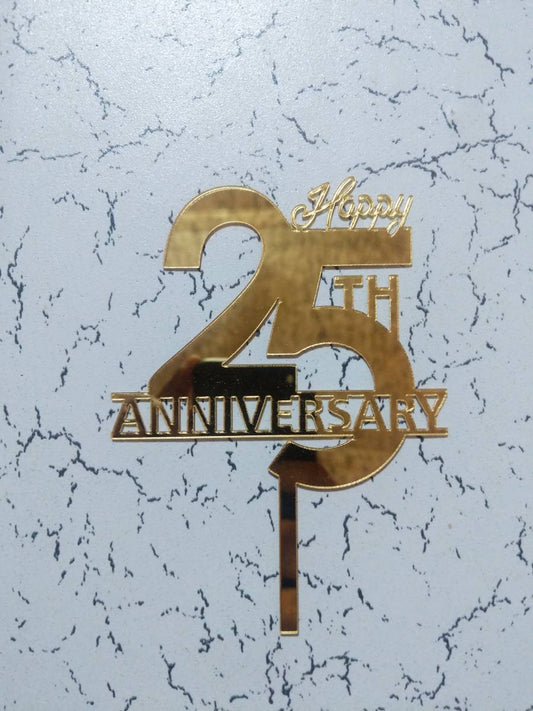 25th anniversary cake Topper